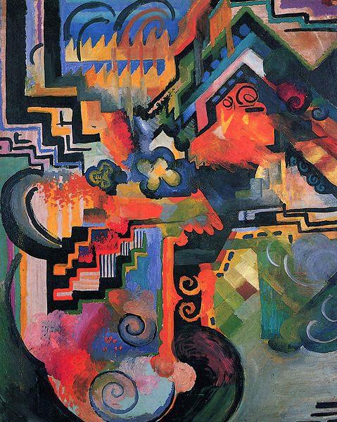 August Macke Colored composition (Hommage to Johann Sebastian Bachh)